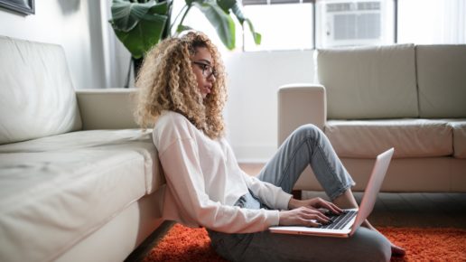 woman working from home